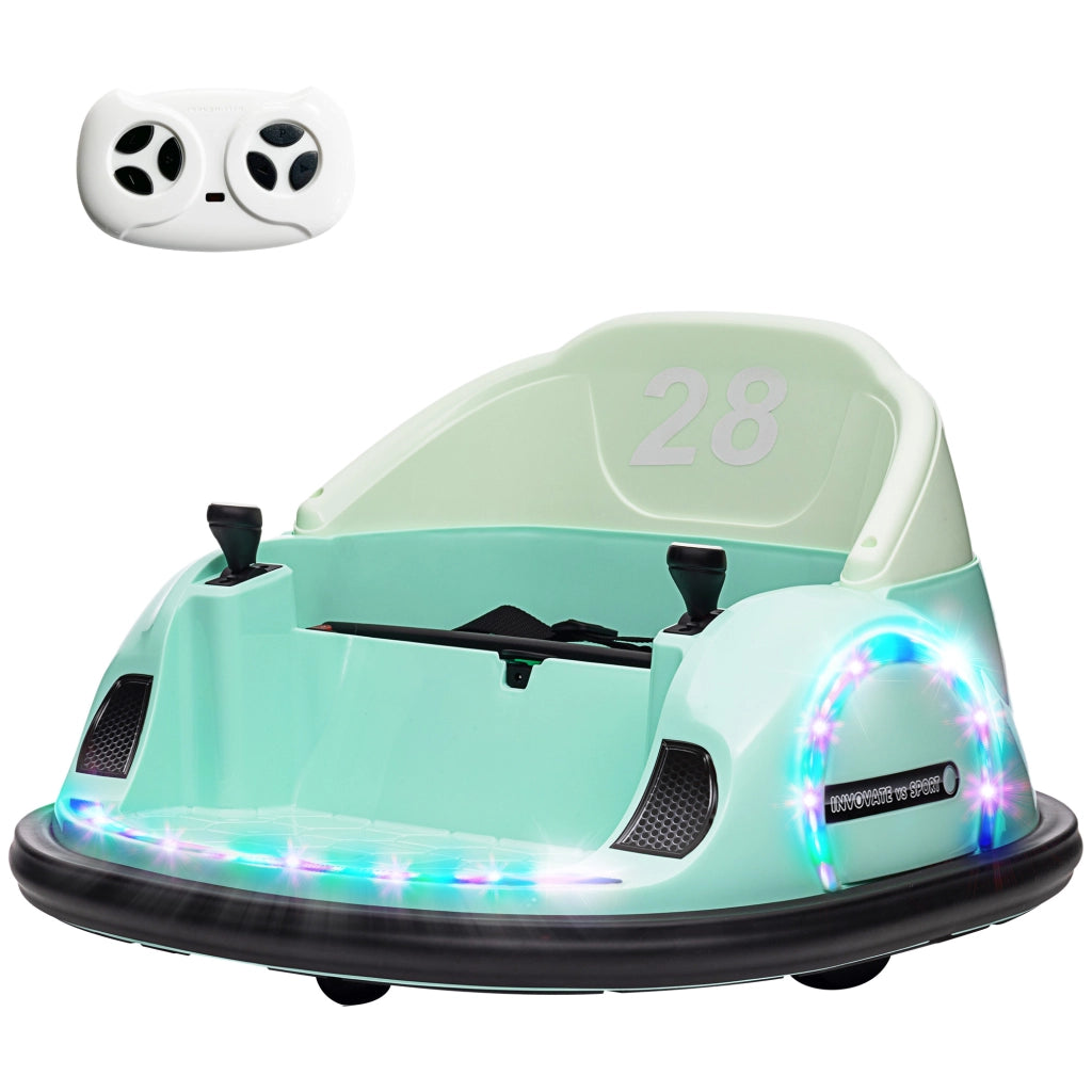 Autoscooter per bambini con rotazione 360¡ã ¨C zephmum ¨C verde, LED, musica, clacson, 2 km/h