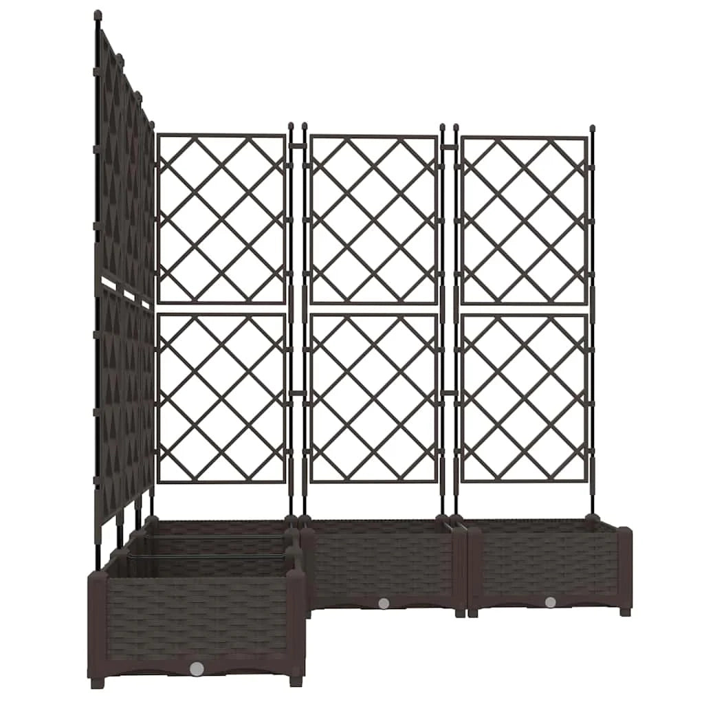 Set di 5 fioriere da giardino 120 x 120 x 125,5 cm design minimalista uso esterno durevole acciaio marrone 02_0058517