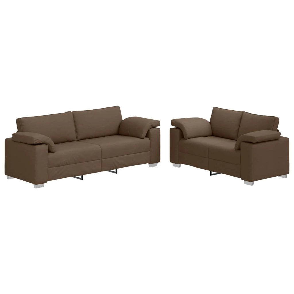 Divano 2 pcs Marrone 219 x 80 x 82 cm Tessuto 3324744