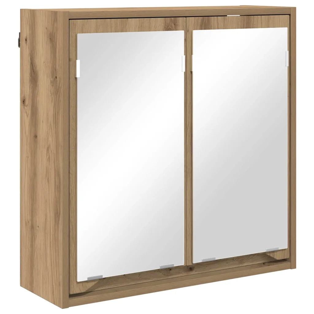 Mobiletto per specchio da bagno con porta Rovere artigianale 888786