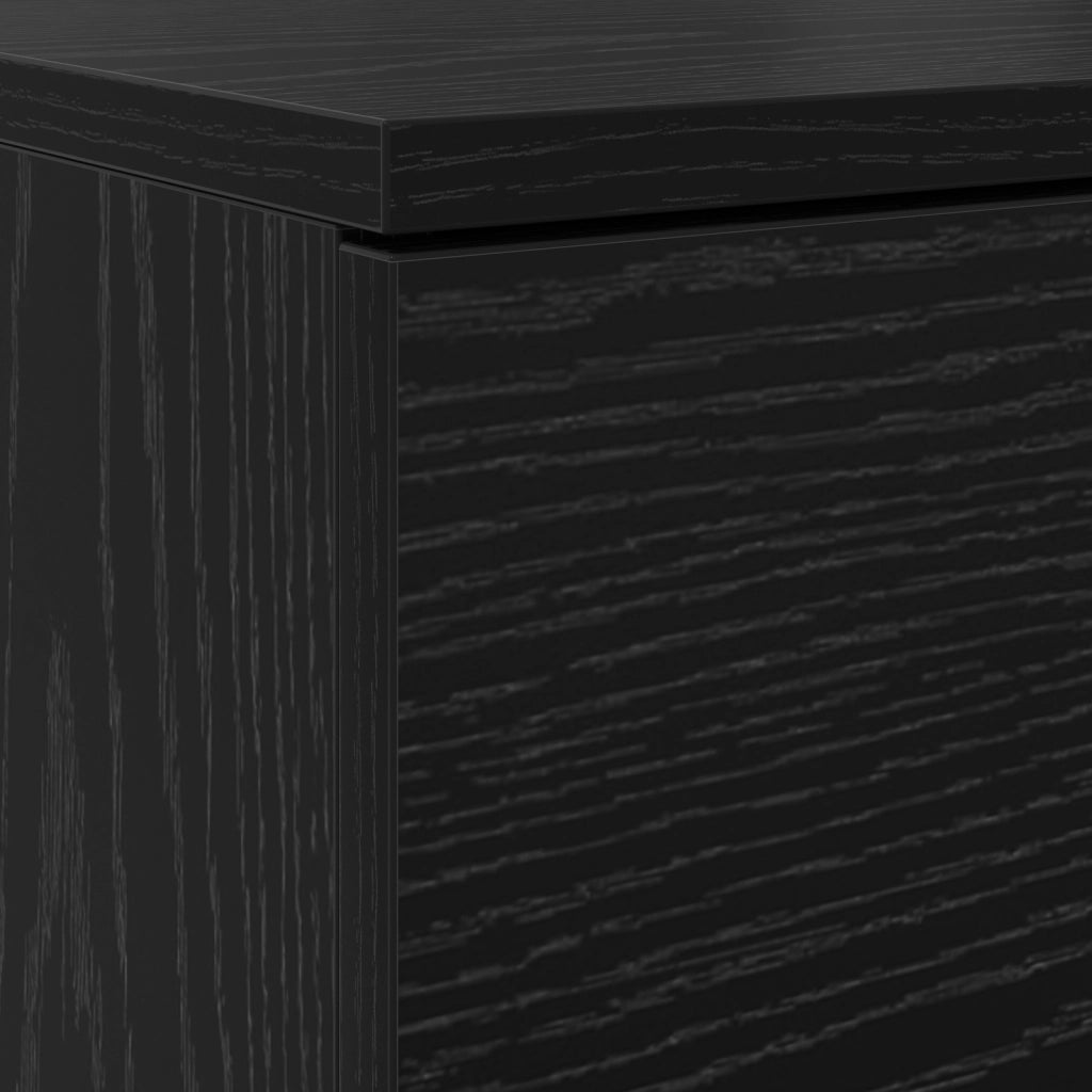 Mobile per scarpe Rovere Nero 100.5x28x100 cm Legno ingegnerizzato