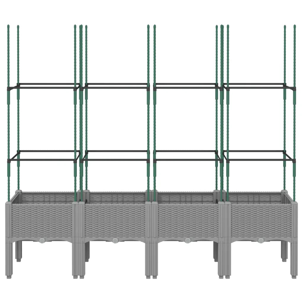 Fioriera Giardino con Traliccio Grigio Chiaro 160x40x142,5cm PPcod mxl 91913