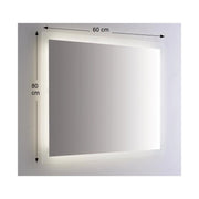 Specchio da Parete Retroilluminato a LED Rettangolare 60x80 cm Spessore 4 mm
