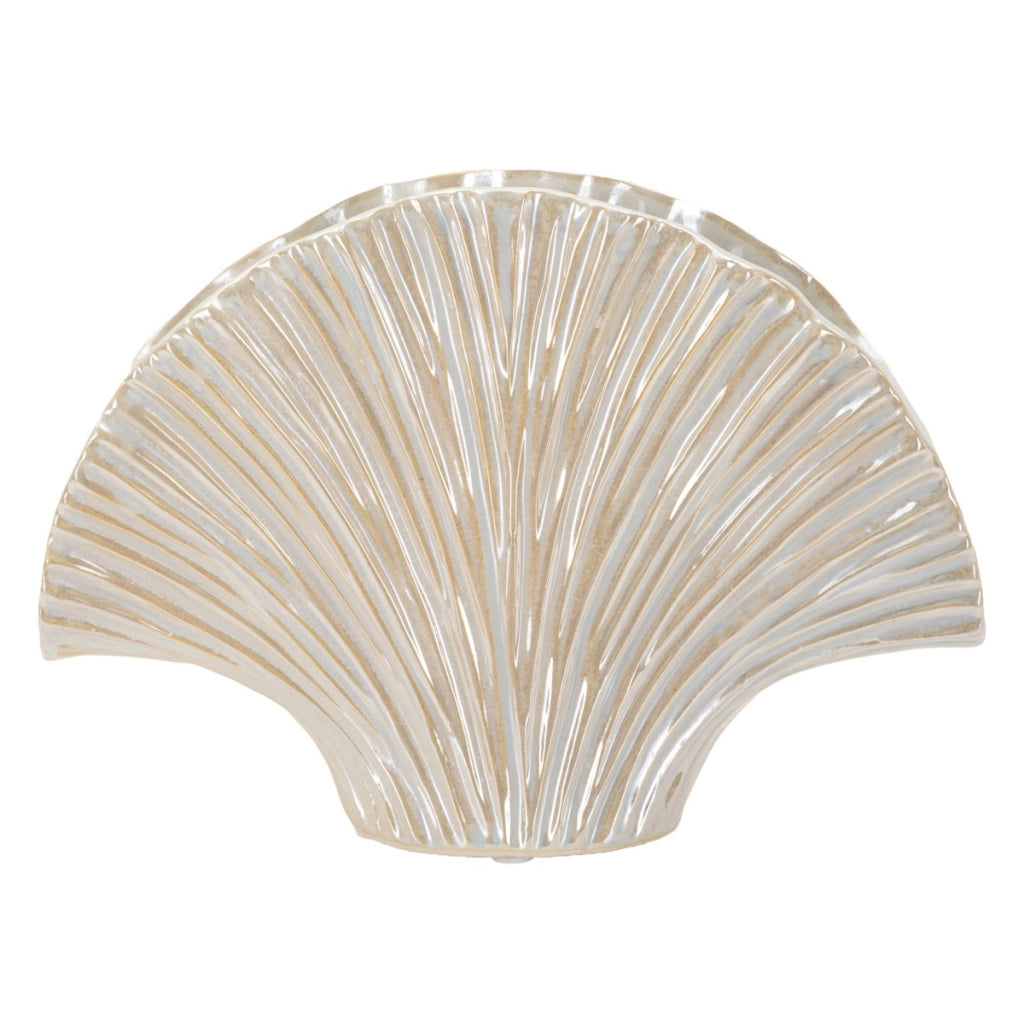 Vaso Decorativo VKH851, Bianco, Ceramica, 27x8x19 cm