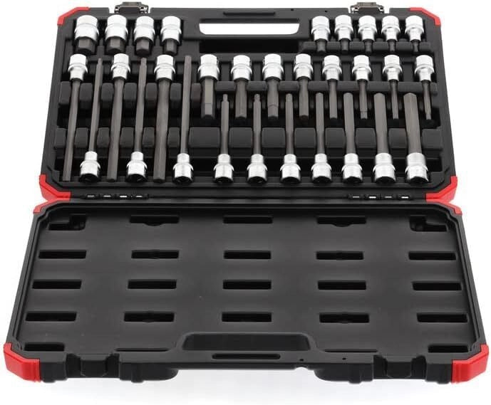 GEDORE RED R68003030 Set di Inserti per Cacciavite 1-2'' 30 Pezzi in Acciaio al Cromo-Vanadio con Valigetta Plastica colore Rosso