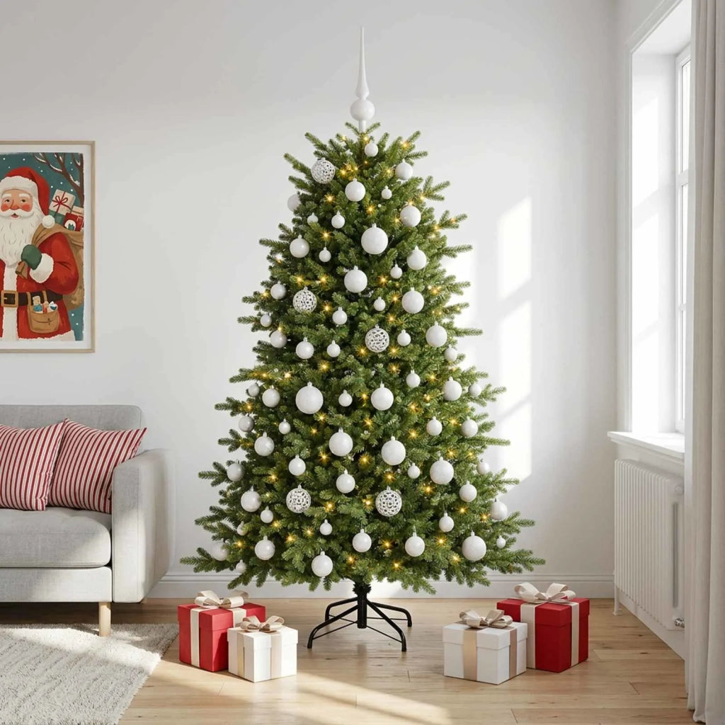 Albero di Natale artificiale con palline 210 cm 300 LED 3467108