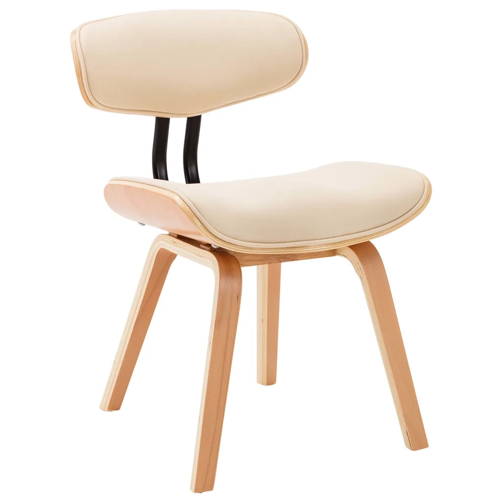Sedie da Pranzo 6 pz Crema in Legno Piegato e Similpelle cod mxl 22525