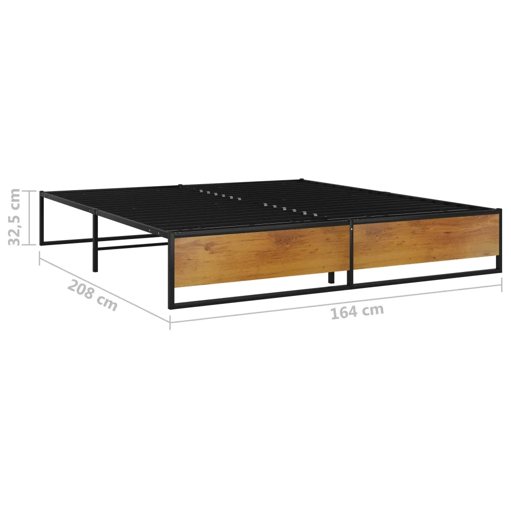 Giroletto-Struttura Letto Nero in Metallo 160x200 cm 630174