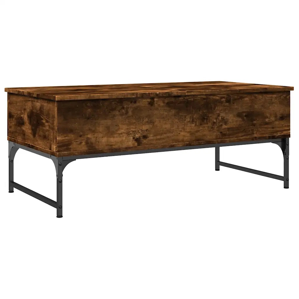 Tavolino salotto | Tavolino da caff¨¨ | Tavolino da Soggiorno Rovere Fumo 100x50x40cm Multistrato e Metallo