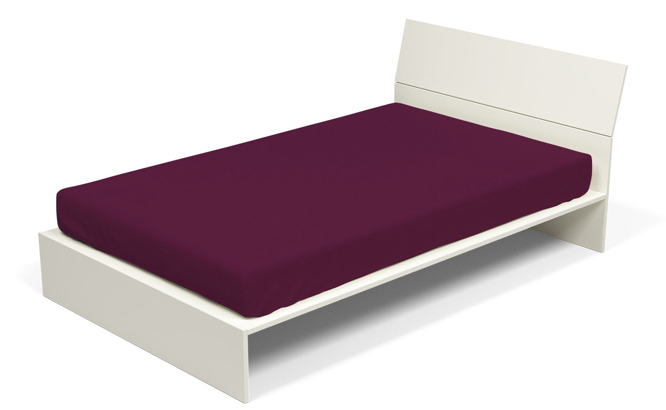 Lenzuolo Sotto con Angoli ed Elastico Tinta Unita Prugna Singolo