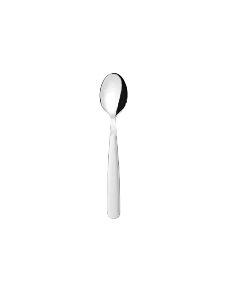 Cucchiaino da tavola in acciaio inox bianco