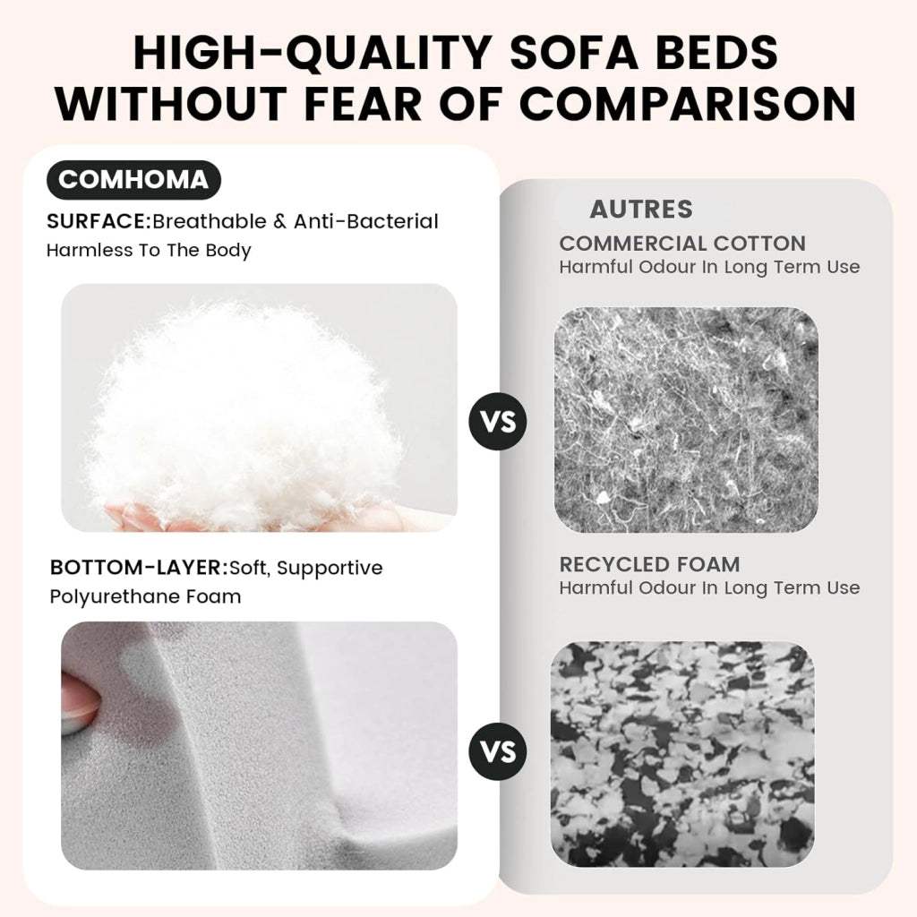 Poltrona relax da pavimento pieghevole con funzione di sonno, divano lazy, lucidata con schienale regolabile a 5 livelli, divano pieghevole per soggiorno, camera da letto, beige