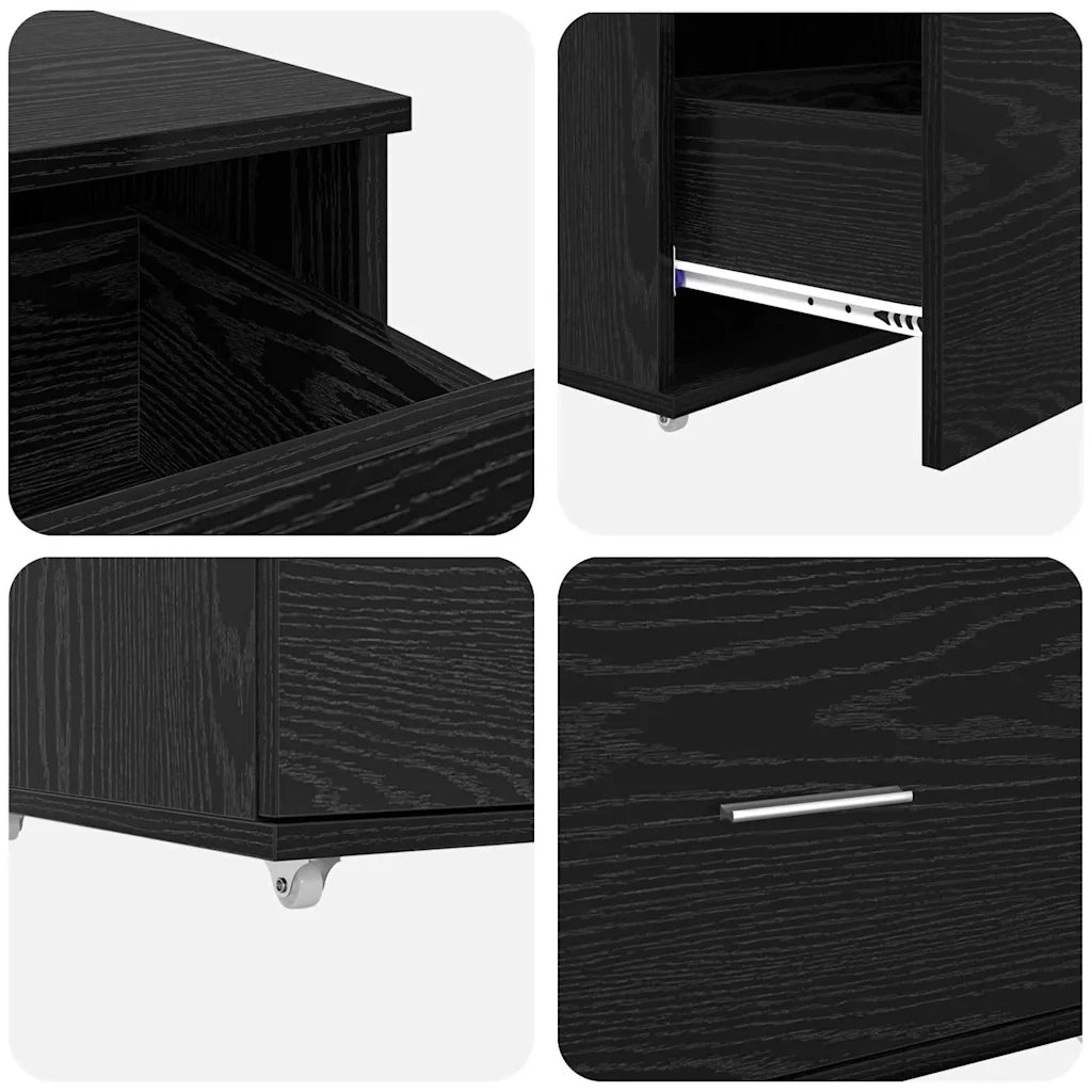 Scrivania Rovere Nero 131,5 x 50 x 106,5 cm Legno multistrato 3337266