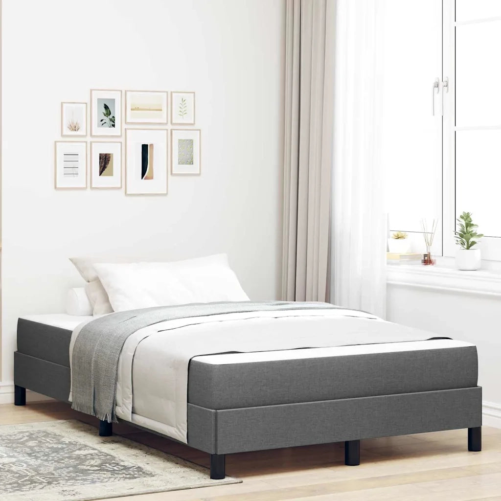 Letto a molle con materasso Grigio scuro 120 x 190 cm Tessuto 3398473