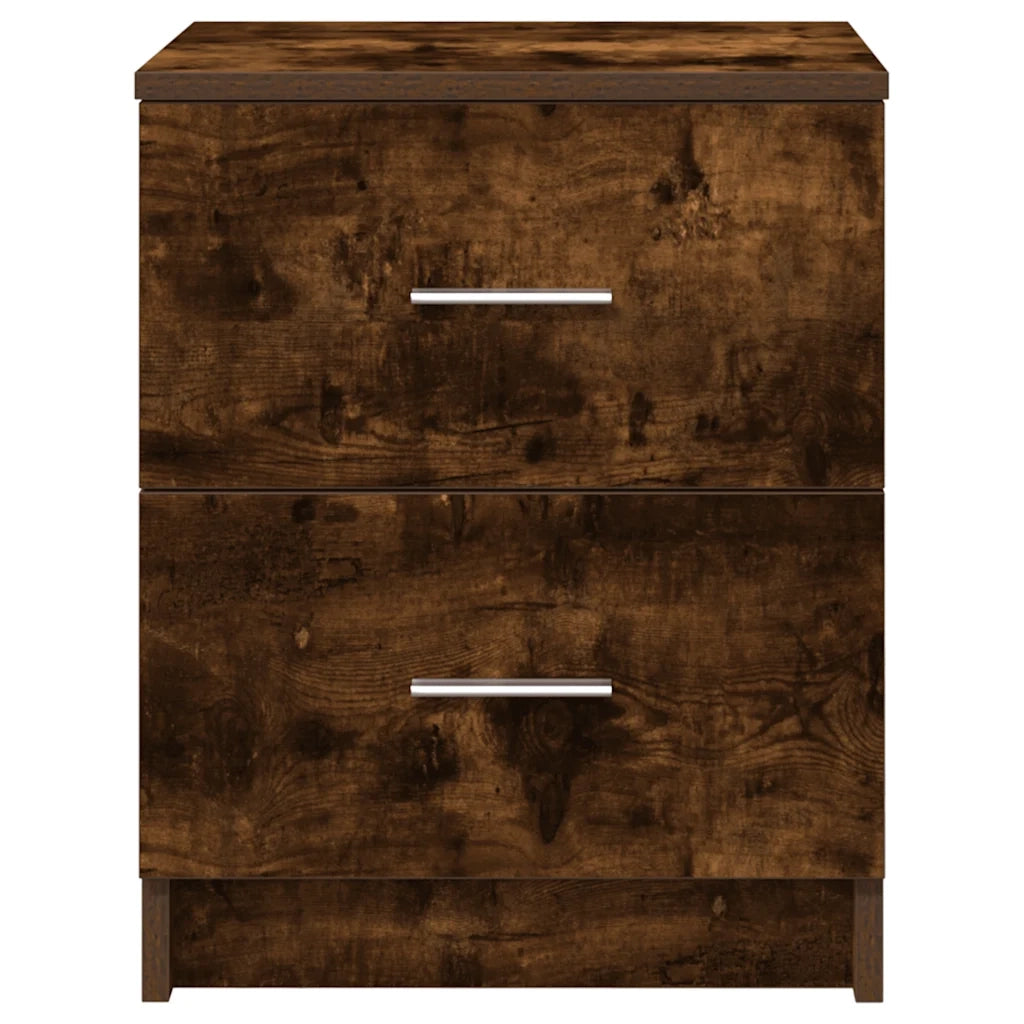 Comodino con 2 Cassetti Rovere Fumo 40x36x50 cm