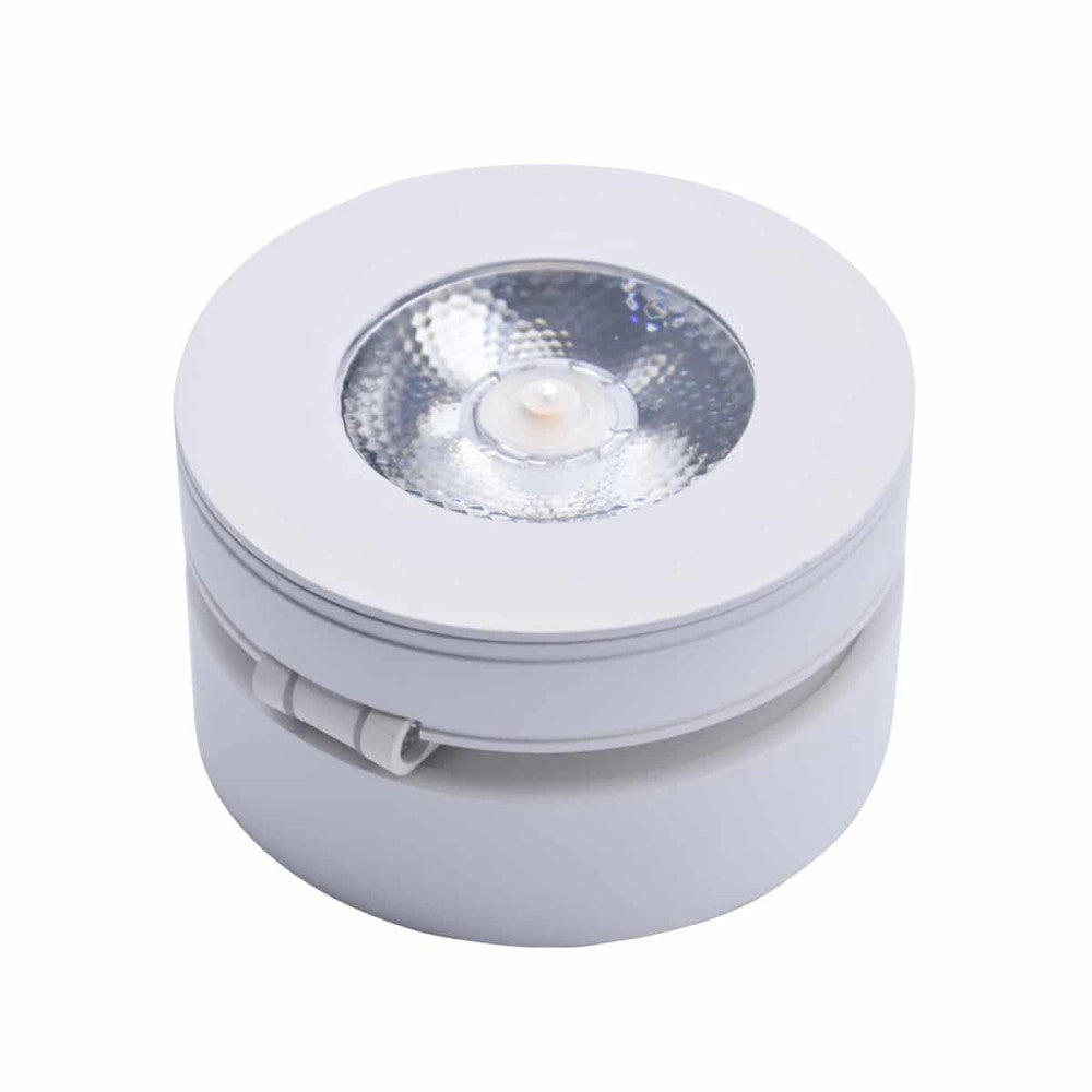 Trade Shop - Faretto Led A Superficie Orientabile 7w Luce Naturale Fredda Calda Bianco F-7w-b -