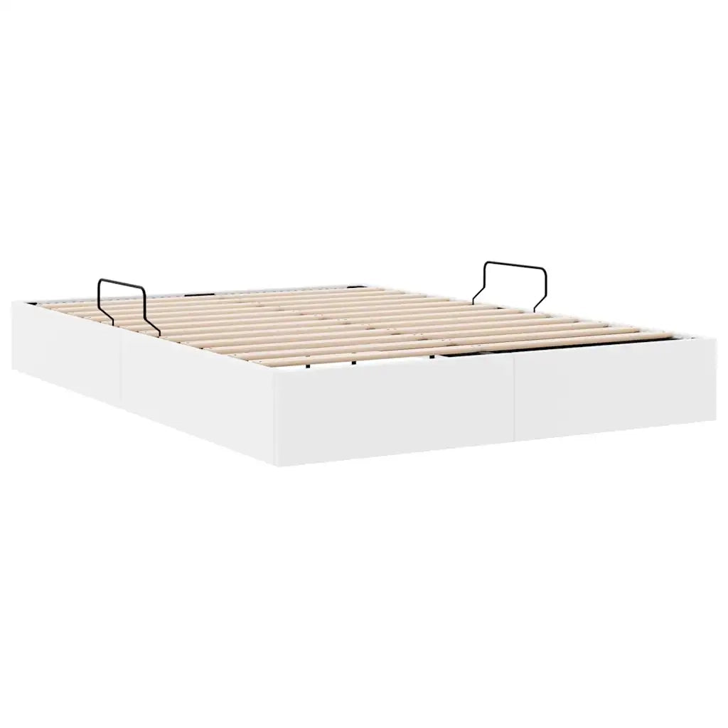 Letto con Contenitore Bianco Puro 153 x 203 cm Similpelle 3369975