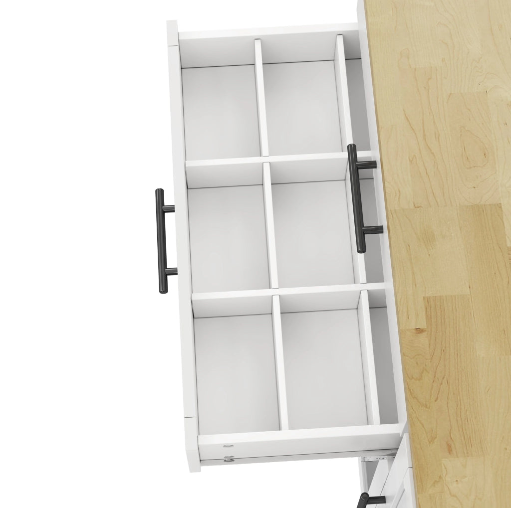 Isola da cucina mobile in MDF naturale e bianco con piano ribaltabile; 120 x 45/70 x 90 cm