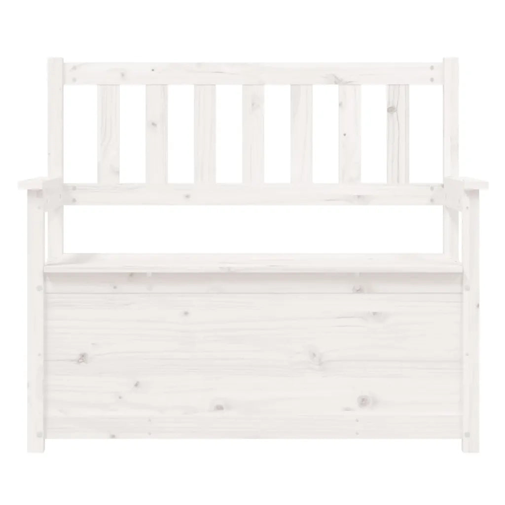 Panca Bianca 112,5x51,5x96,5 cm in Legno Massello di Pino cod mxl 63598