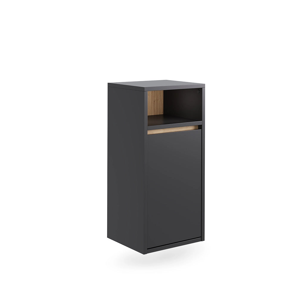 Vicco Mobiletto da bagno Grigio/Artisan 38 x 80 cm con cesto portabiancheria