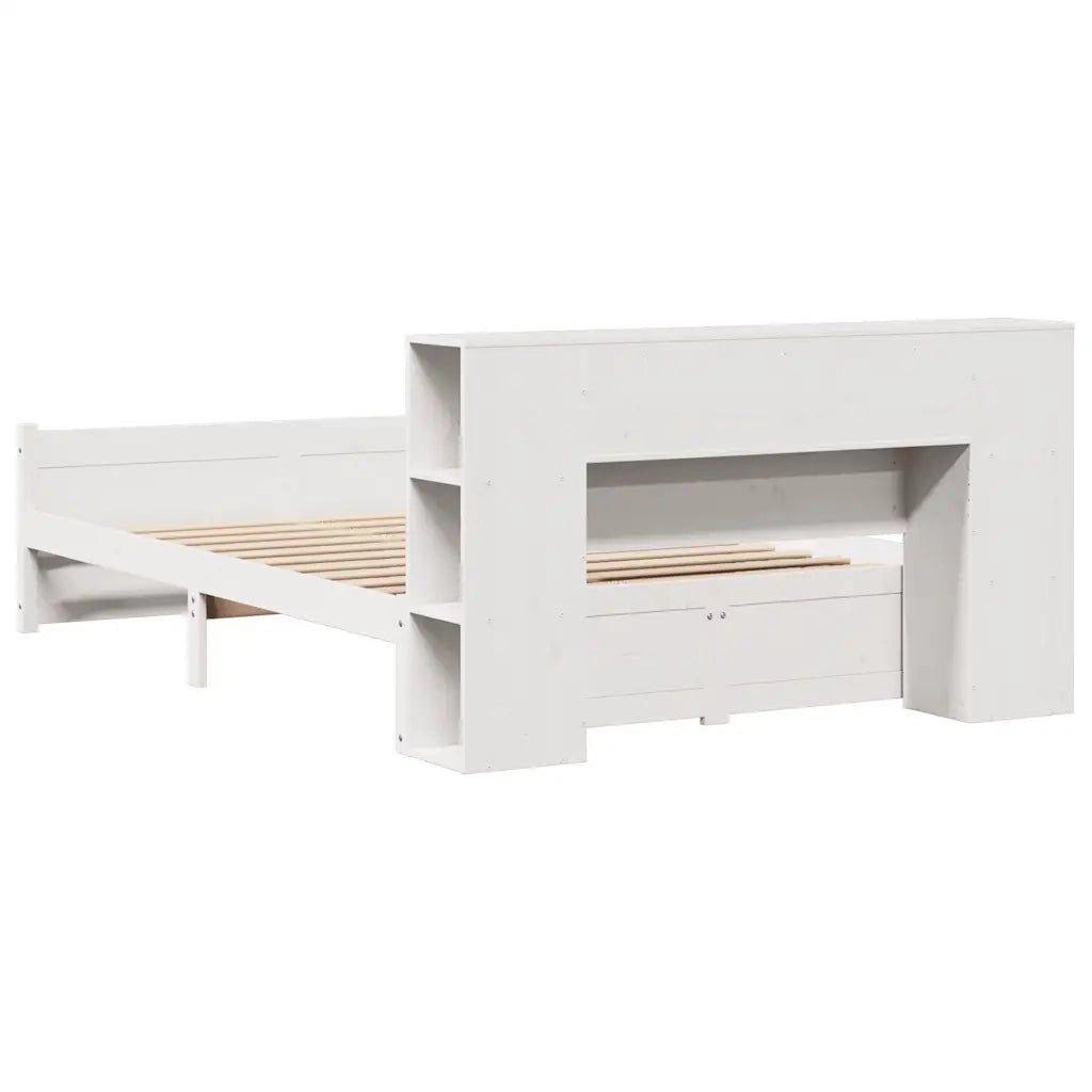 Letto Libreria senza Materasso Bianco 135x190 cm Legno di Pino 3322432