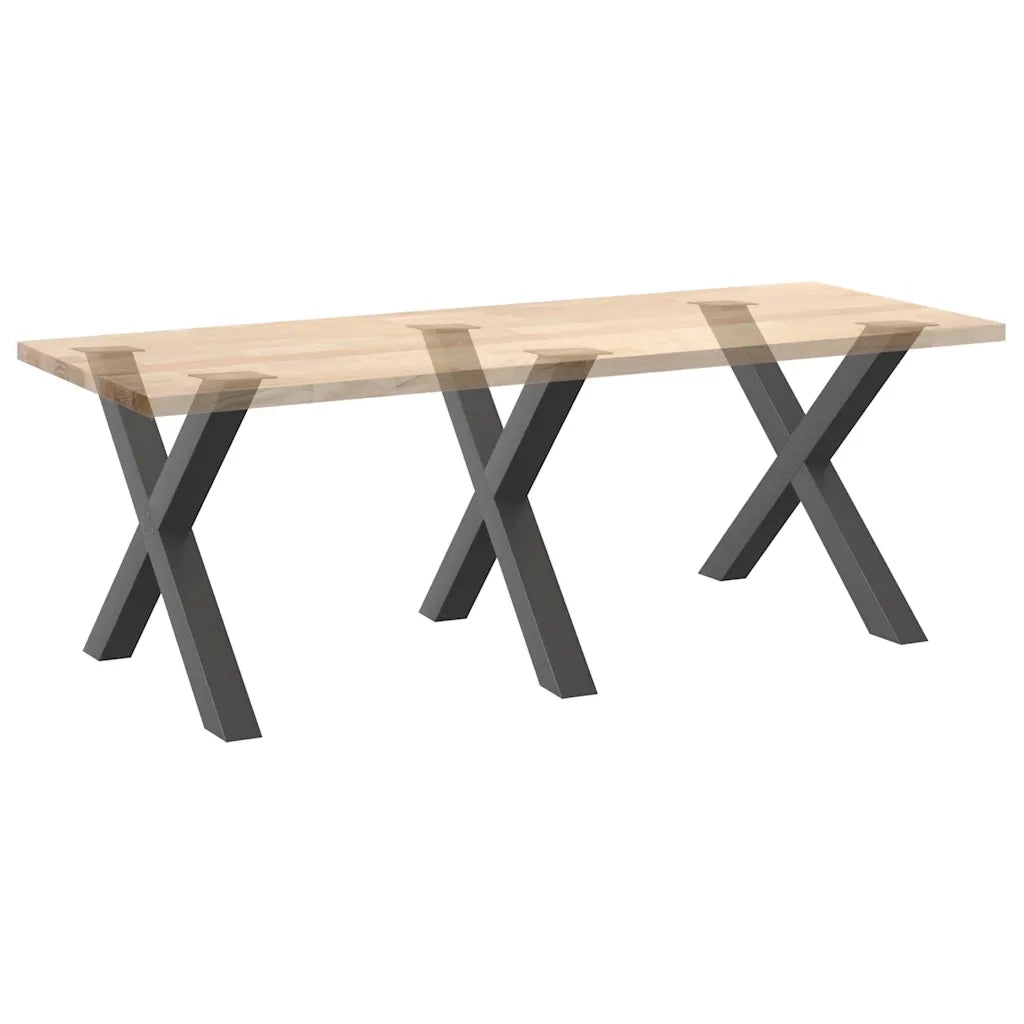 vidaXL Gambe per tavolo da pranzo a forma di X 3 pz Antracite 90x(72-73) cm Acciaio