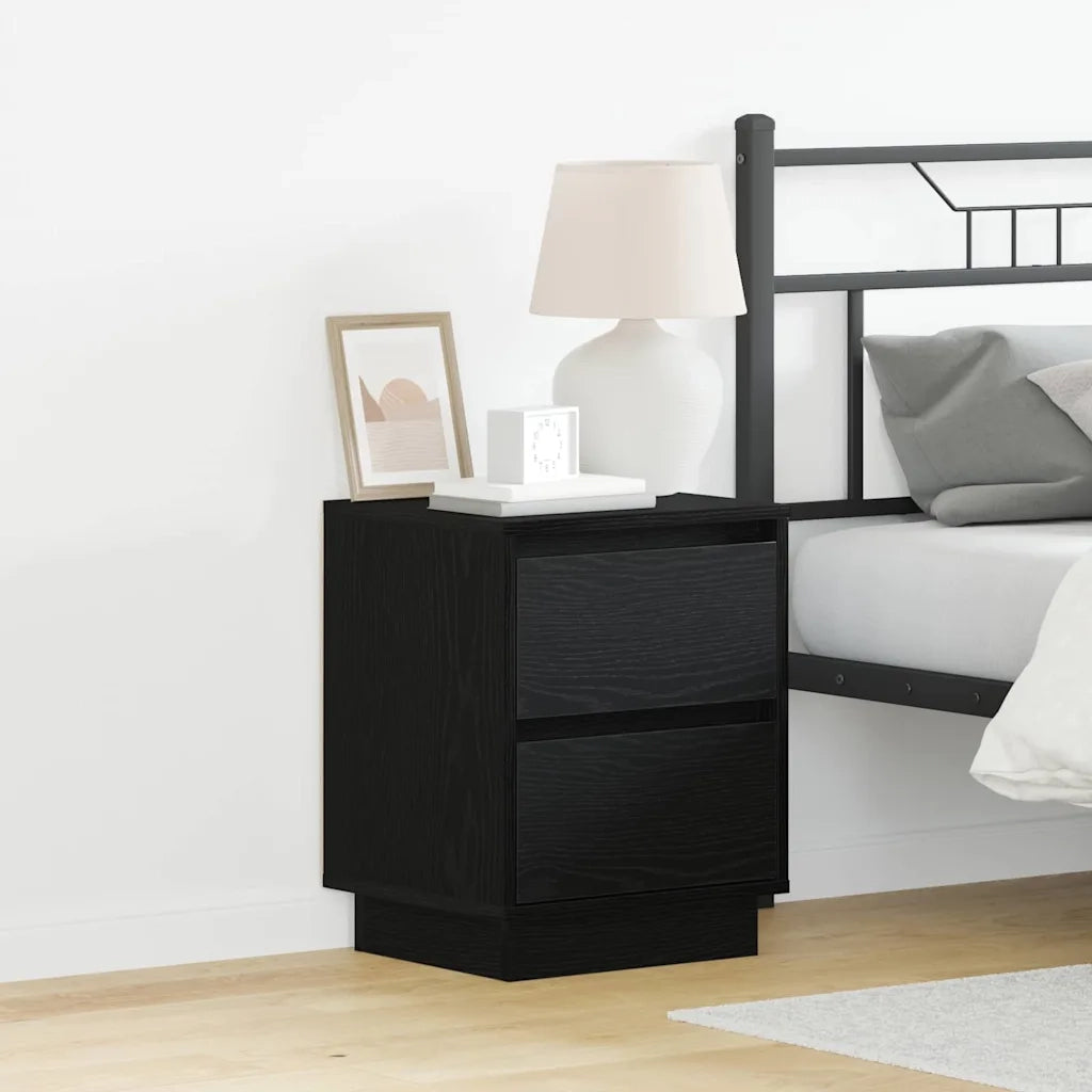 Armadio da Notte con cassetto Rovere Nero 39 x 34,5 x 50 cm 869612