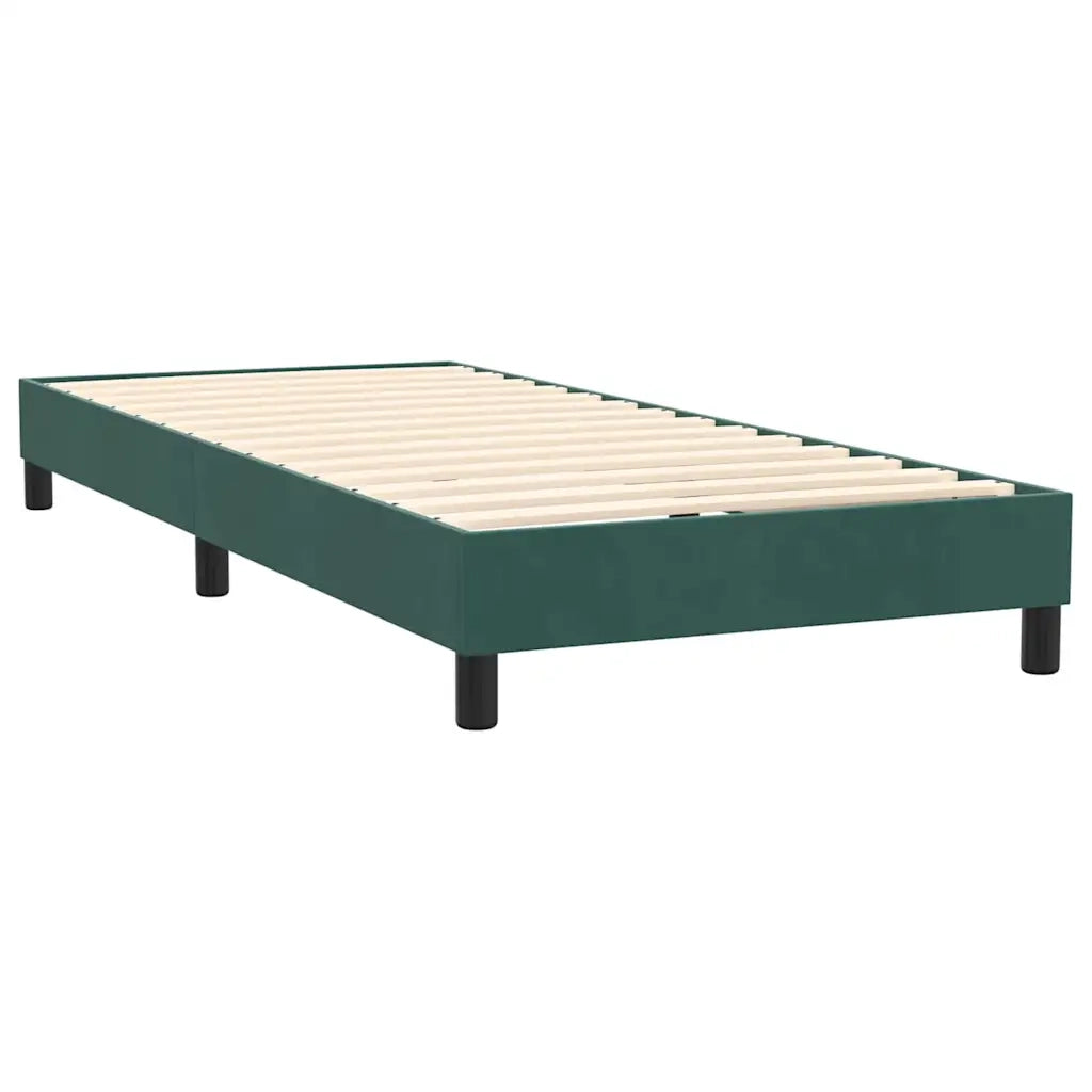 vidaXL Giroletto a Molle con Materasso Verde Scuro 80x220 cm Velluto