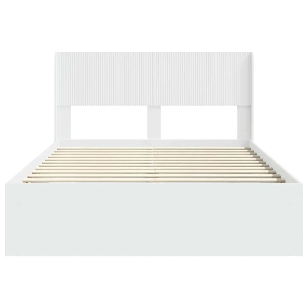 Struttura del letto con stoccaggio e testata Bianco