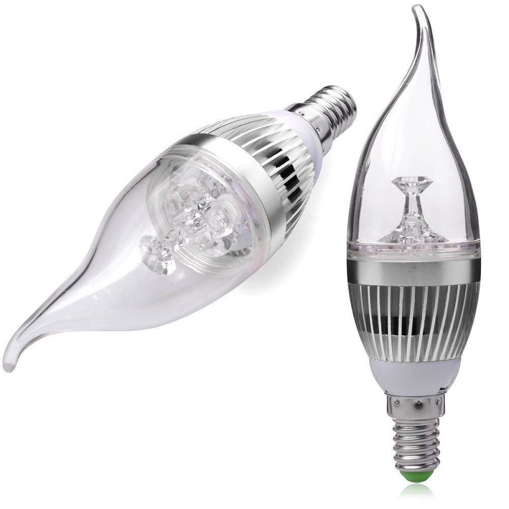 Trade Shop - Lampadina A Candela Colpo Di Vento Da 3w Attacco E14 Bulbo Piccolo Luce Calda -