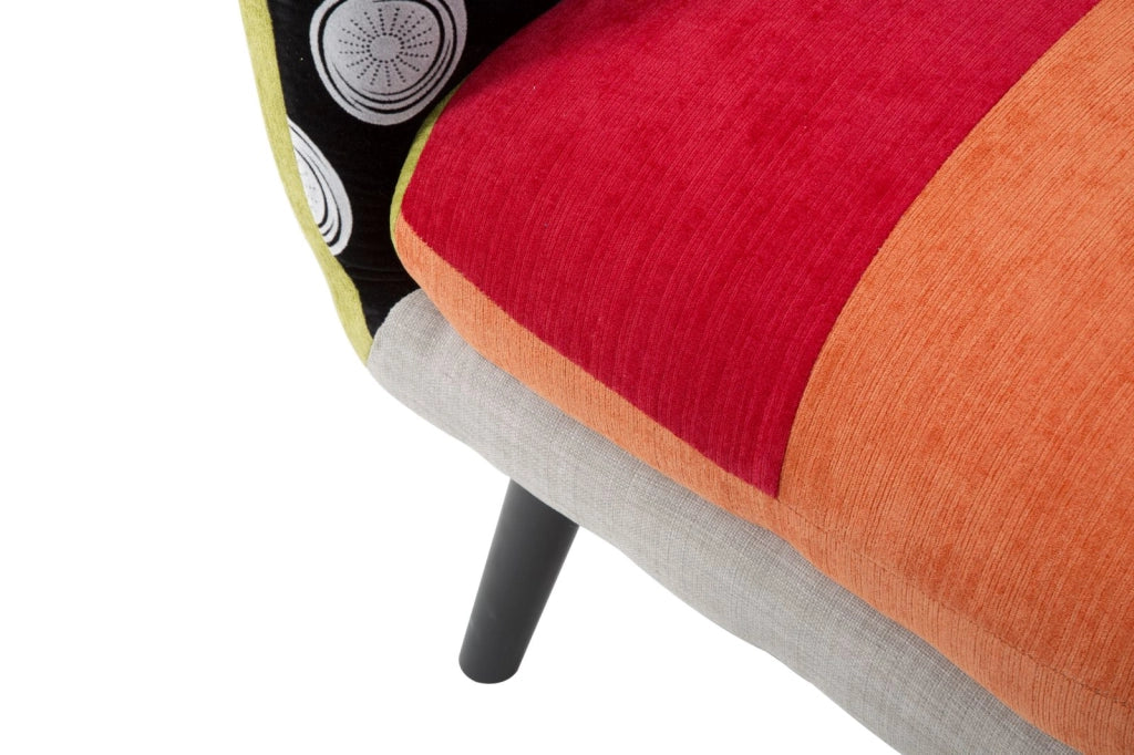 Poltrona elegante, tessuto colorato, gambe legno nero 71x63x78cm Imperial New