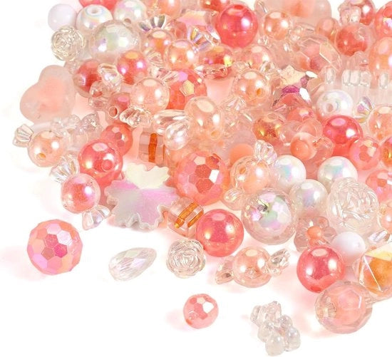 58 pezzi di diverse perle di acrilico, fiori di zucchero, perle singole, perle grosse e rotonde, perle artigianali in bulk per la creazione di penne, lanyard, chiavi e accessori per gioielli.