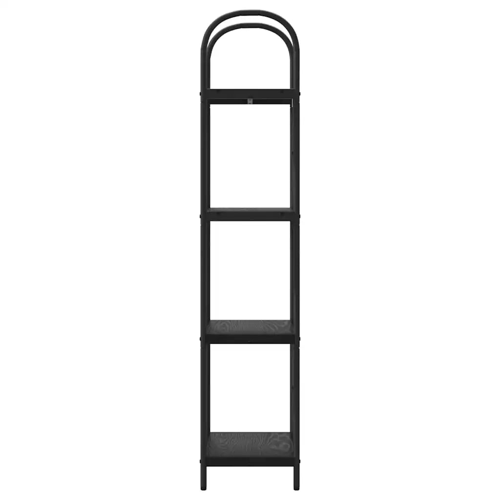Libreria-Scaffale per Libri-Mobile di Stoccaggio Rovere Nero 40 x 30 x 146 cm Legno multistrato 702434