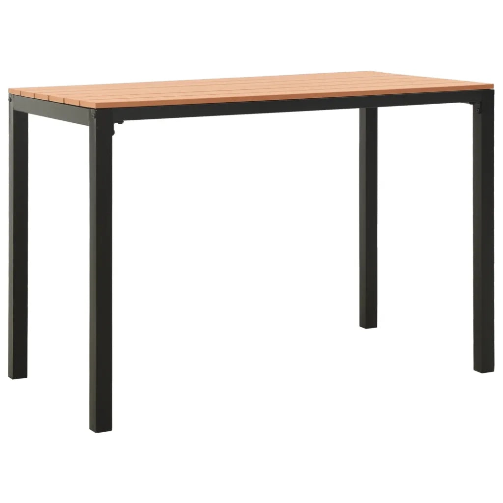 Set da Pranzo da Giardino 3 pz in Acciaio e WPC Marrone e Nero cod mxl 39873