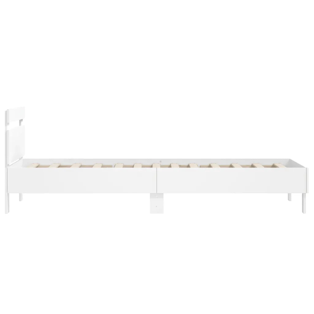 Giroletto con Testiera Bianco 100x200 cm in Legno Multistrato 838526