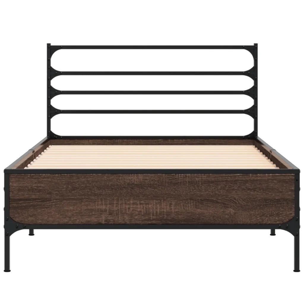 Giroletto Rovere Marrone 90x200 cm Legno Multistrato e Metallo 845586