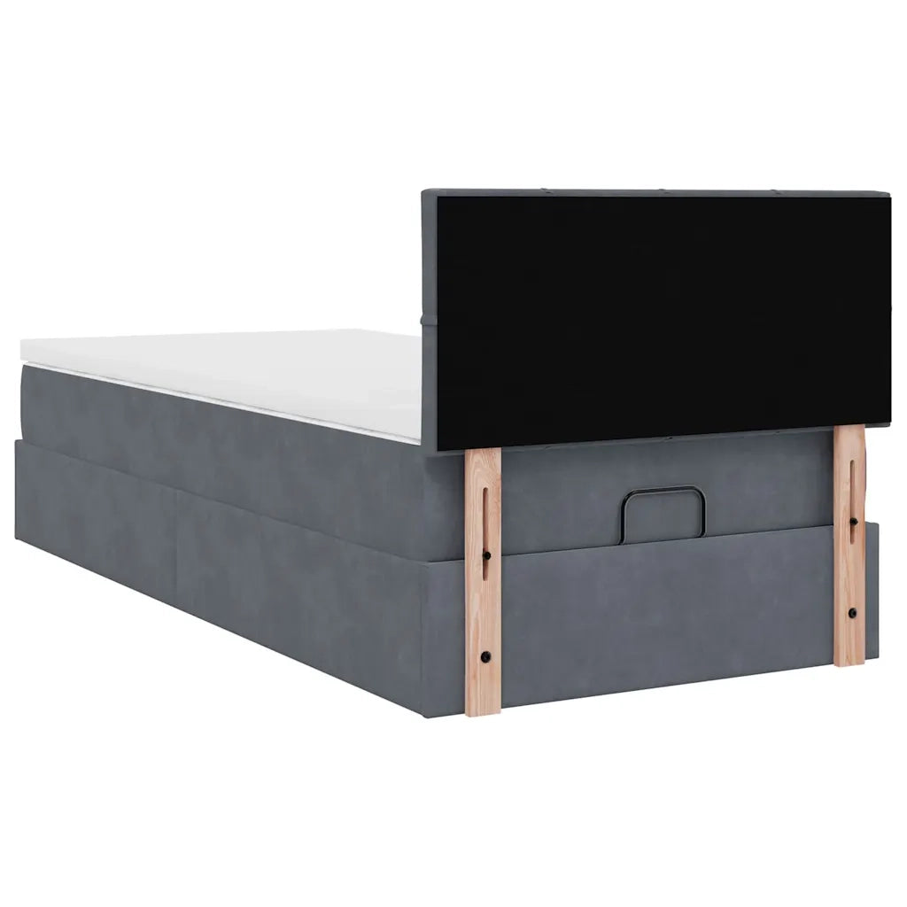 Struttura Letto Pouf con Materasso 180x200 cm in Velluto 3312585
