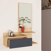 Minerbe, Mobile da Ingresso Specchio Incluso, 60x31x90h cm Marrone Rovere