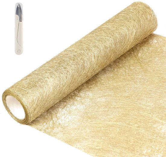 Felpa di velluto per tavolo giallo 20cmx5M, rotolo di tessuto per decorazione di tavola per matrimoni, compleanni, Natale, San Valentino e battesimi.