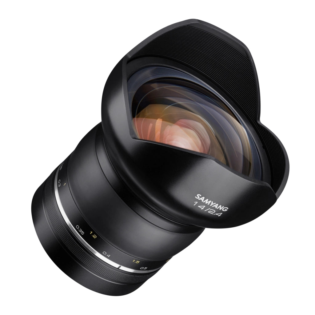 SAMYANG XP 14mm F2.4 Nikon F - obiettivo ultragrandangolare manuale, lunghezza focale fissa 14 per fotocamere full frame e APS-C con attacco F, ideale per architettura e fotografia notturna nero