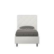Letto Singolo 80x210 cm con Rete e Contenitore Priya Bianco