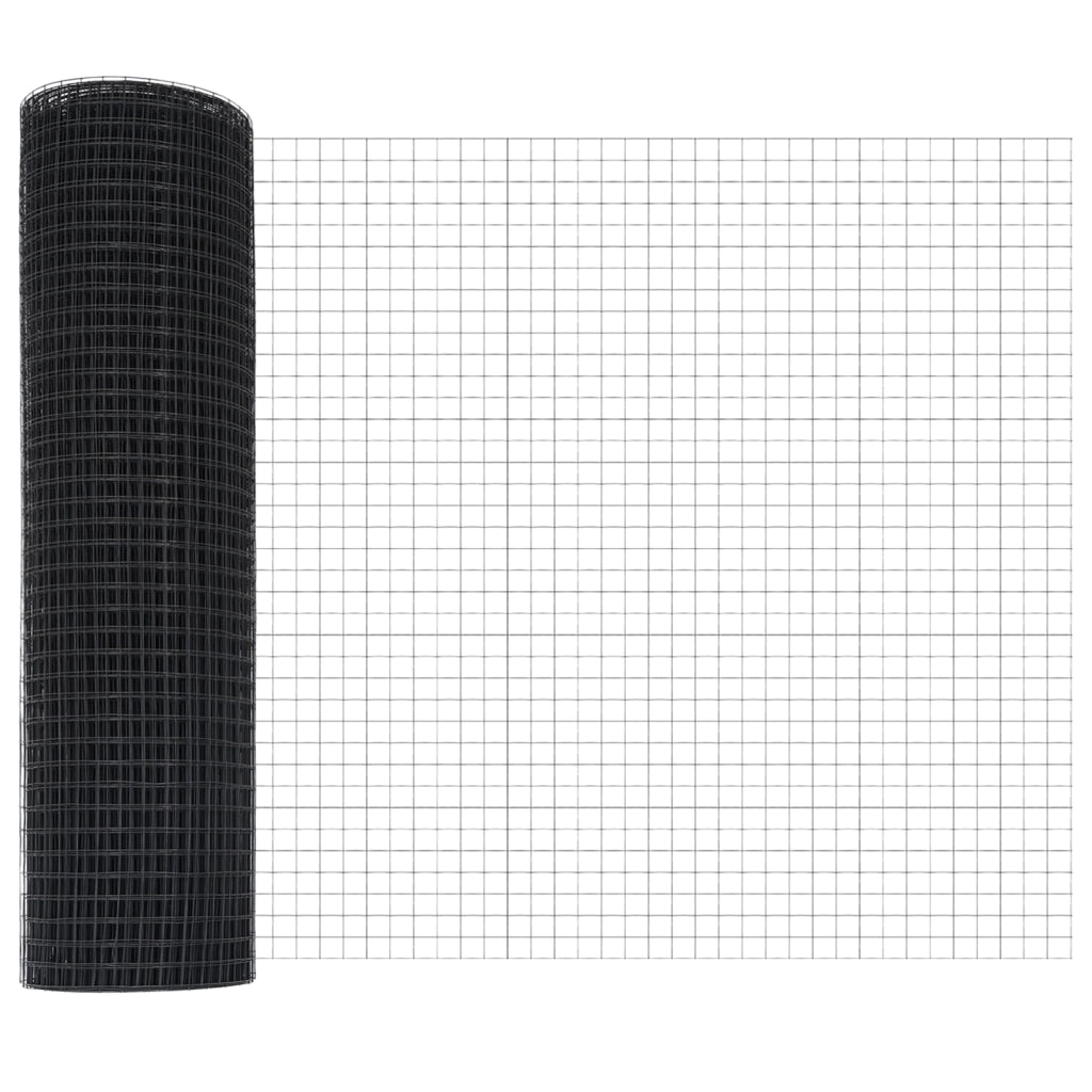 Set di Pali per Recinzione Set di 2 Nero Acciaio 10 x 1 m