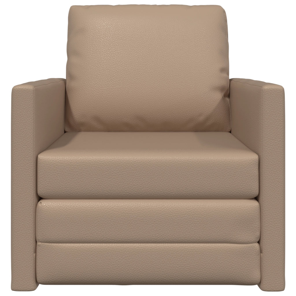 Divano letto vitaXL 2-in-1 Cappuccino 74x77x81 cm in pelle sintetica