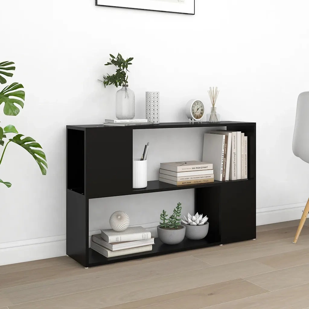 Libreria-Scaffale per Libri-Mobile di Stoccaggio Nera 100x24x63 cm in Truciolato
