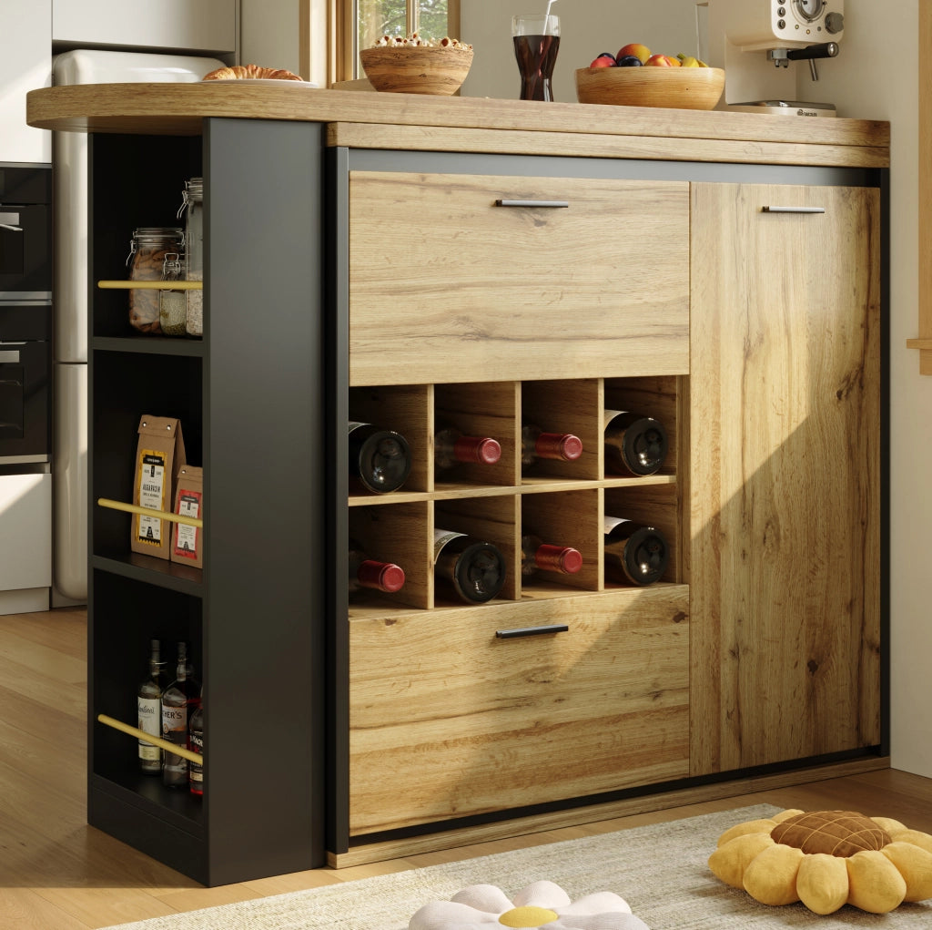 Tavolo da pranzo estensibile con contenitore 138-220x39x105 cm