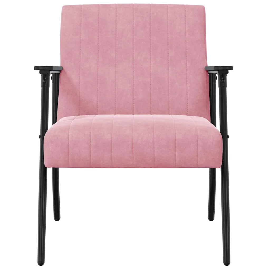 Poltrona | Sedia Relax Rosa 59 x 75 x 78 cm Velluto