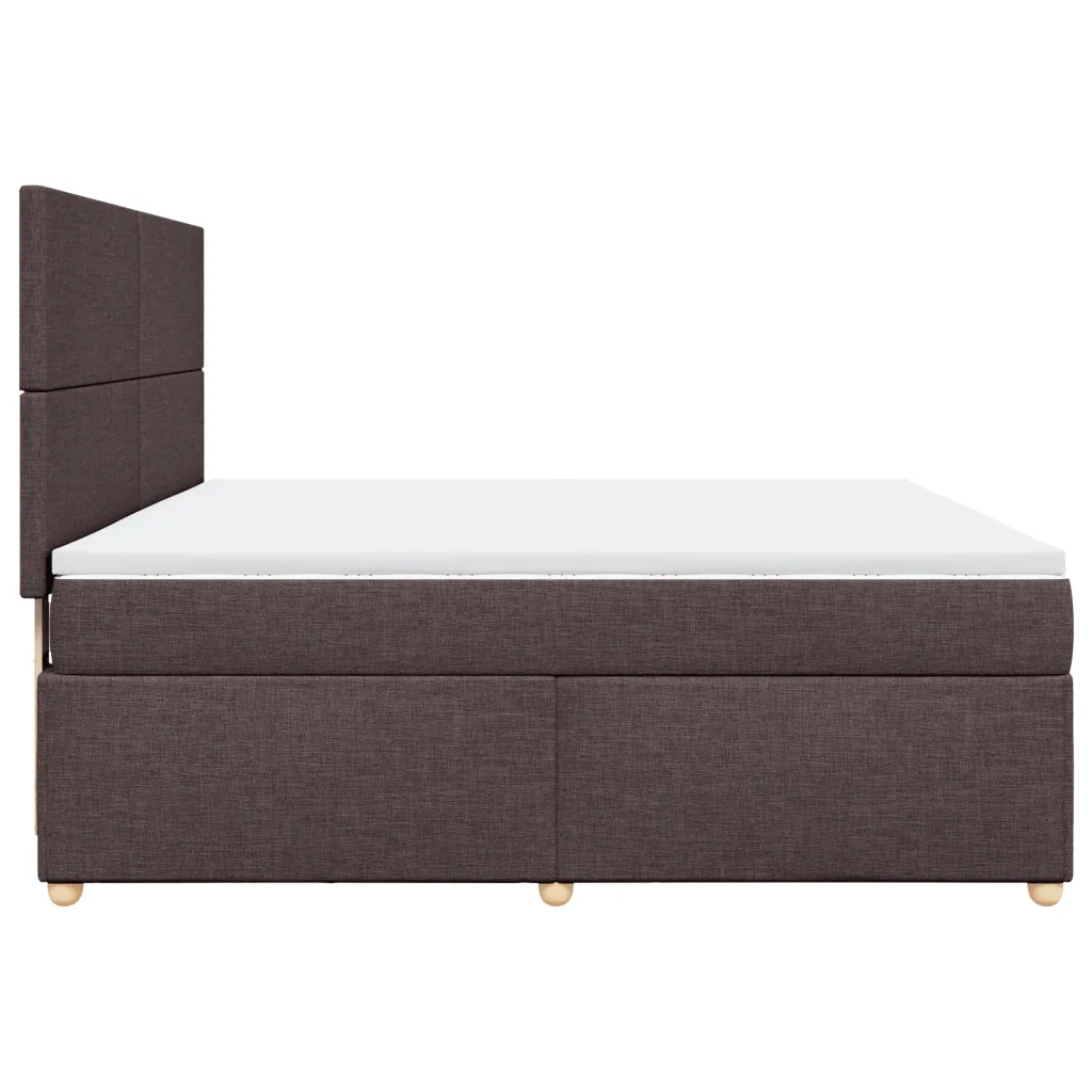 Giroletto a Molle con Materasso Marrone Scuro 180x200cm Tessuto