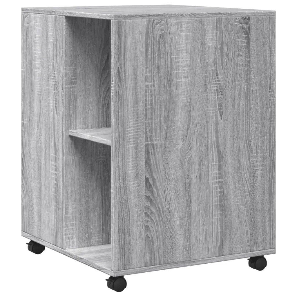 Tavolino con Ruote Grigio Sonoma 55x60x78 cm in Truciolato