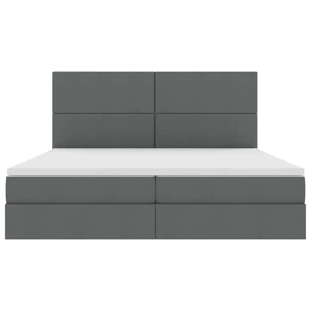 Letto con contenitore e materasso Grigio scuro 200 x 200 cm 3371740