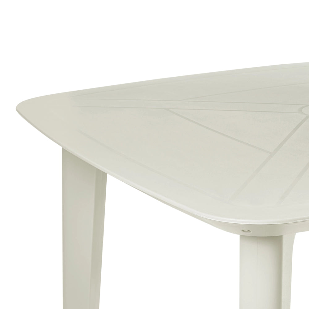 Tavolo da pranzo da giardino Beige chiaro Struttura sintetica 4 posti resistente alle intemperie Patio esterno